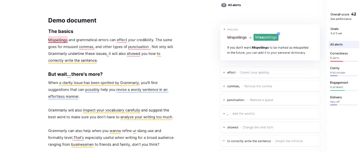 ویجت Grammarly.