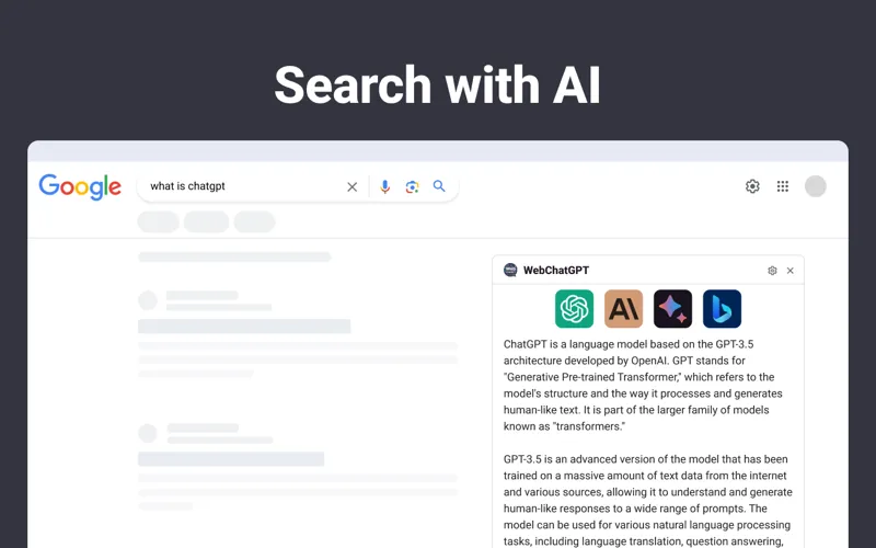 افزونه WebChatGPT کروم در جستجوی Google ادغام شده و نتایج را با بینش های مبتنی بر هوش مصنوعی و توضیحات جامع بهبود می بخشد.