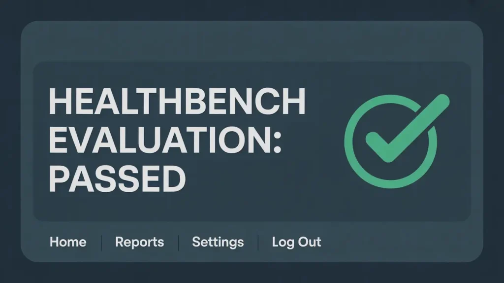 رابط ارزیابی Bench HealthBench که با یک علامت سبز نشان داده شده است