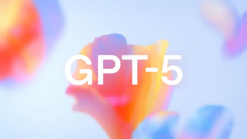 پس زمینه گل انتزاعی رنگارنگ با متن سفید جسورانه خواندن GPT-5.