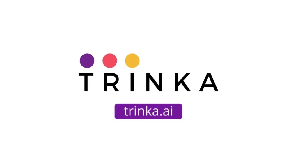 آرم Trinka.ai با سه نقطه رنگی بالاتر از نام 