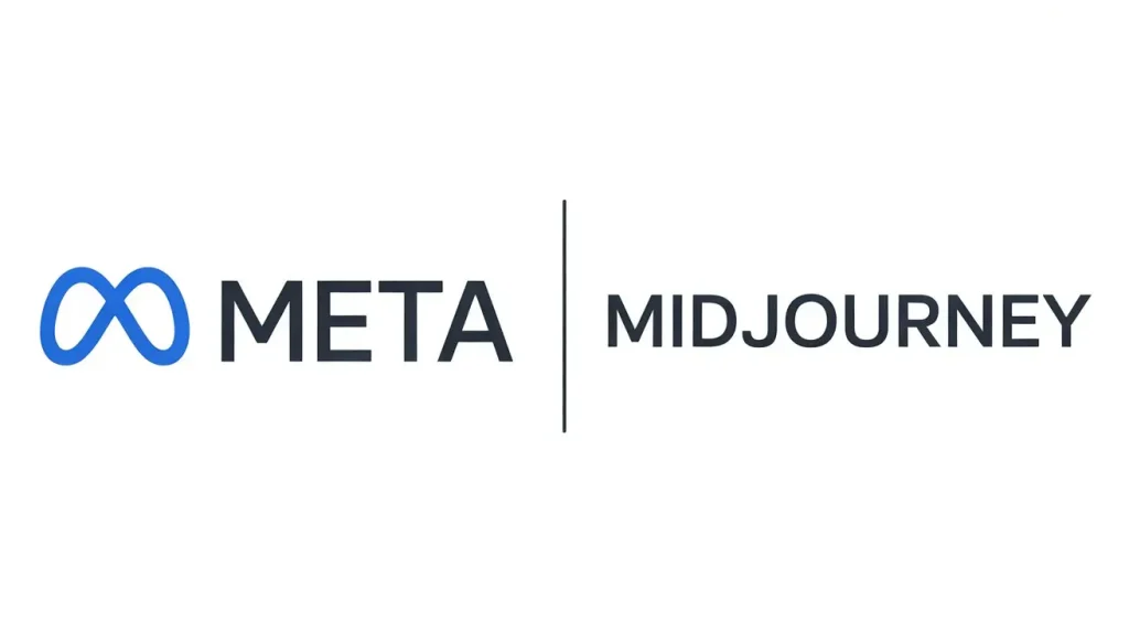 آرم مشارکت Meta و Midjourney برجسته همکاری در تصویر و تولید فیلم هوش مصنوعی